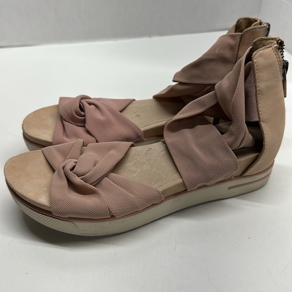 Eileen Fisher Zanya Platform Sandals Shoes Open Toe Mesh Back Zip Pink Size 6.5 - Picture 5 of 10